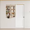 Sliding Pocket Door, 28" x 80", Half-Panel Louvered Pantry Doors with Frame and Hardware Kit, Interior Door, White Primer Closet Doors - No Panel Assembly Required