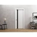 SARTODOORS Pocket Door 36 x 84 inches | Platinum 4440 White Pocket Door | Frosted Glass Solid Wood Modern | Bathroom Pantry