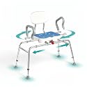 Sliding Shower Chair with Swivel Seat & Silicone Mat, 450lbs Capacity
