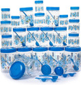 Slikvita Plastic Grocery Container  - 1200 ml, 650 ml, 350 ml, 250 ml (Pack of 24, Blue)