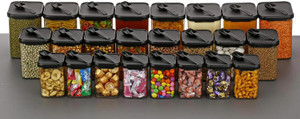 slikvita plastic grocery container  - 950 ml 650 ml 350 ml pack of 24 black