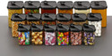 Slikvita Plastic Grocery Container  - 950 ml, 650 ml, 350 ml (Pack of 18, Black)