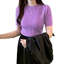 Slim Fit Plain Stretchable Round Neck Rib