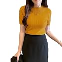 Slim Fit Plain Stretchable Round Neck Rib