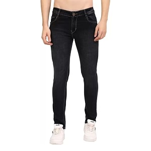 Slim Fit Stretch Jeans for Men Black