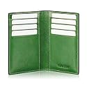 HISCOW Slim Bifold Leather Credit Card Holder Wallet, Veg-Tanned Green