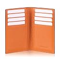 HISCOW Slim Bifold Leather Credit Card Holder Wallet, Pebbled Whiskey
