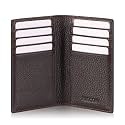 HISCOW Slim Bifold Leather Credit Card Holder Wallet, Pebbled Coffee