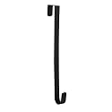 Slim Over The Door Wreath Hanger for Front Door, 15" Black 2 Pack