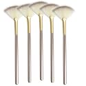 Slim Soft Facial Fan Brush,Makeup Cosmetic Multi Use, Mask Acid Applicator for Glycolic Peel Masques,Chemical Peel Brush,Pack of 5