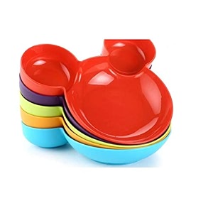 slings mickey shaped kids snack serving plate set of 5