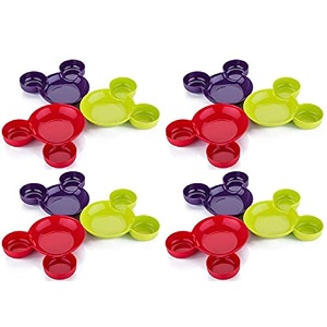slings plastic unbreakable micket shaped kids snack serving plate set of 12 multicolor