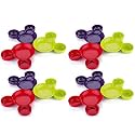 Slings Plastic Unbreakable Micket Shaped Kids Snack Serving Plate (Set of 12, Multicolor)