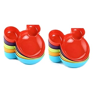 slings plastic unbreakable mickey shapedkids snack serving plate multicolor - set of 8