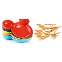 Slings Plastic Mickey Shaped Kids/Snack Serving Plate With Royal Spoon