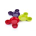 Slings Plastic Unbreakbale Mickeyy Shaped Kids Snack Serving Plate (Set of 3, Multicolor)