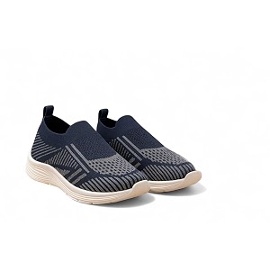 Slip-On Knit Sneakers Navy Blue Lightweight Walking
