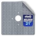 SlipX Solutions 21"x21" Mildew Resistant Non Slip Shower Stall Mat, Gray