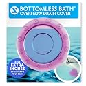 SlipX Solutions Bottomless Bath Overflow Drain Cover Accessory, Pink