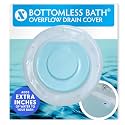 SlipX Solutions Bottomless Bath Overflow Drain Cover Accessory, White