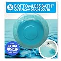 SlipX Solutions Bottomless Bath Overflow Drain Cover Accessory, Aqua