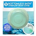 SlipX Solutions Bottomless Bath Overflow Drain Cover Accessory, Lt Green