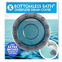 SlipX Solutions Bottomless Bath Overflow Drain Cover Accessory, Gray
