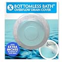 SlipX Solutions Bottomless Bath Overflow Drain Cover Accessory, Clear