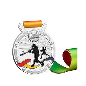 sliver medals for baseball match winner customizable logo 2nd awards professional metal medallions with ribbon