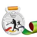 Sliver Medals, for Baseball Match Winner, Customizable Logo, 2nd Awards, Professional Metal Medallions, with Ribbon