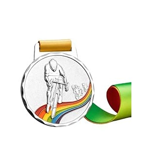 sliver medals for bicycle match winner customizable logo 2nd awards professional metal medallions with ribbon