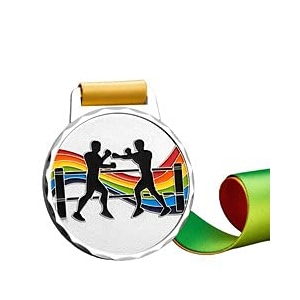 sliver medals for boxing match winner customizable logo 2nd awards professional metal medallions with ribbon