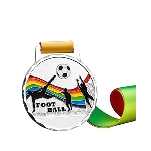 sliver medals for football match winner customizable logo 2nd awards professional metal medallions with ribbon
