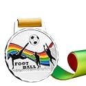 Sliver Medals, for Football Match Winner, Customizable Logo, 2nd Awards, Professional Metal Medallions, with Ribbon