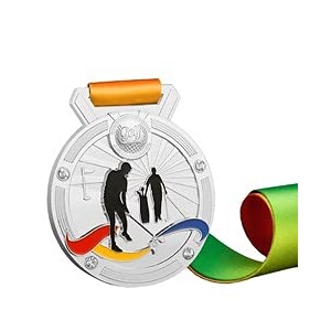 sliver medals for golf match winner customizable logo 2nd awards professional metal medallions with ribbon