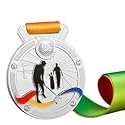 Sliver Medals, for Golf Match Winner, Customizable Logo, 2nd Awards, Professional Metal Medallions, with Ribbon