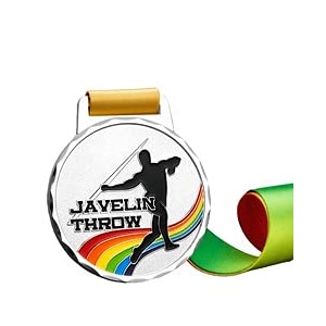 sliver medals for javelin match winner customizable logo 2nd awards professional metal medallions with ribbon