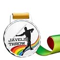Sliver Medals, for Javelin Match Winner, Customizable Logo, 2nd Awards, Professional Metal Medallions, with Ribbon