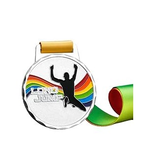 sliver medals for long jump match winner customizable logo 2nd awards professional metal medallions with ribbon