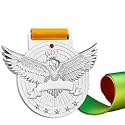 Sliver Medals, for Match Winner, Customizable Logo, 2nd Awards, Professional Metal Medallions, with Ribbon
