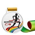 Sliver Medals, for Running Match Winner, Customizable Logo, 2nd Awards, Professional Metal Medallions, with Ribbon