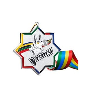 sliver medals for singing match winner customizable logo 2nd awards professional metal medallions with ribbon