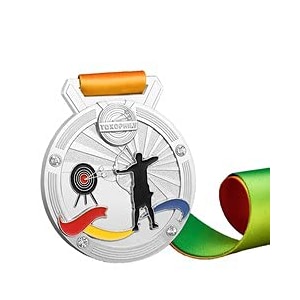 sliver medals for toxophily match winner customizable logo 2nd awards professional metal medallions with ribbon