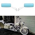 Sliver Rectangle Shape Motorcycle Mirrors,Upgrade Rearview Motorcycle Mirrors Compatible with Most motorcycle models