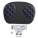 SLMOTO Detachable Leather Passenger Sissy Bar Backrest Pad Bracket Fits For Harley Touring Road King Electra 2014-2023, Blue Stitching