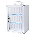 Slot Box,Storage Box,Office Storage,Lock Box Phone,Key Lock,Phones Holder Storage Box,Wall-Mounted (Silver 24Slots)