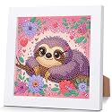 Sloth Diamond Art Painting Kits for Kids with Frame Ages 4-8-12 (7x7 inch)