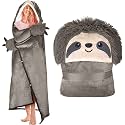 Sloth Wearable Hooded Blanket for Adults - Super Soft Warm Cozy Plush Flannel Fleece & Sherpa Hoodie Throw Cloak Wrap - Sloth Gifts for Women Adults and Kids