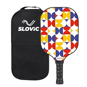 slovic pickle ball racket 1 x racket  pickleball rackets with fiberglass paddles  honeycomb composite core with non-slip grip  lightweight amp durable paddle for indoor amp outdoor  comes with cover