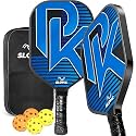 Slovic Pickleball Racket Set [2 Rackets + 4 Balls] | Pickle Ball Racket with Fiberglass Paddles & Non-Slip Grip |Lightweight & Durable Pickleball Paddles Set | Games for Kids & Adults | Gifts for Kids
